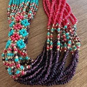 Handmade Mexican beaded necklace and bracelet